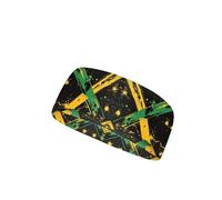 Nxidvxne Jamaican Headbands for Women Jamaican Flag Yellow and Green Stripe Pattern Beautiful Exercise Bands Womens Accessories