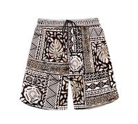 Nxidvxne Polynesian Style Prints Mens Shorts Casual Mens Athletic Shorts Samoa Print Colorful Hemp Leaves Men's Shorts, Tribal Pattern, XX-Large