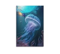 NXIYUHA Jellyfish in The Sea Animal Poster Decorative Painting Canvas Art Picture 20x30inch(50x75cm)