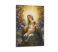 NXIYUHA Virgin Mary And Jesus Poster Blessed Holy Mother Mary And Baby Jesus Decorative Painting Canvas Art Picture 08x12inch(20x30cm)