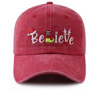 Nxizivmk Christmas Decorations for Women Men, Funny Embroidered Santa Believe Hat, Merry Xmas Holiday Baseball Cap, Christmas Birthday Gifts for Family Friend