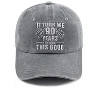 Nxizivmk It Took Me 90 Years to Look This Good Hat for Women Men, Funny Adjust Embroidery 90th Birthday Baseball Cap, 90th Embroidered Gray, One size