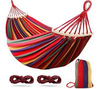 NXJRC Camping Hammock, Durable Canvas Fabric, Weight 150kg, Two Roll Balance Beams, Ideal for Travel, Beach, Garden, etc. (280 * 80)