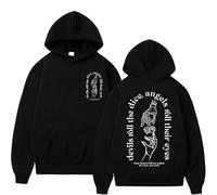 NXKAFAH Funny Devils Roll The Dice Angels Roll Their Eyes Graphic Hoodie Men Women Casual Oversized Pullover Male Fleece Cotton Hoodies