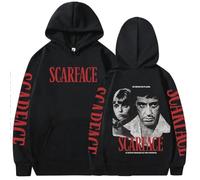 NXKAFAH Gang Movie Scarface Hoodies Tony Montana Face Al Pacino Sweatshirts Men Women Clothing Oversized Long Sleeves Fleece Pullovers
