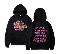 NXKAFAH Horror Movie Scream Hoodie I Love Bad Boys Billy Loomis My Mom and Dad Are Gonna Be So Mad At Me Hoodies Men Oversize Sweatshirt