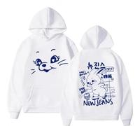 NXKAFAH Japanese anime new jeans rabbit print new hoodie men's hooded sweatshirt Millennium Bug street fashion pullover clothing