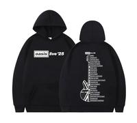 NXKAFAH Rock Band O-Oasis Live 25 Tour Vintage Hoodie Men Women Vintage Pullover Long-sleeved Casual Loose Punk Sportswear