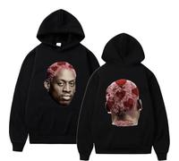 NXKAFAH The Worm Dennis Rodman Big Face Double Sided Print Hoodie Men Women Fashion Oversized Streetwear Male Vintage Pullover Hoodies