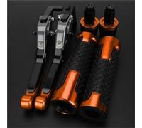 NXLJA Motorbike Clutch Part Folding Extendable Moto Adjustable Clutch Brake Levers Handbar Grips Ends for Kawasaki Z1000 Z 1000 2007-2016(Orange 2)
