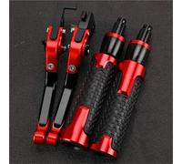 NXLJA Motorbike Clutch Part Motorcycle Brake Clutch Levers Handlebar Handle Bar Hand Grips Ends for Kawasaki ZZR250 1983-2007(Red 1)