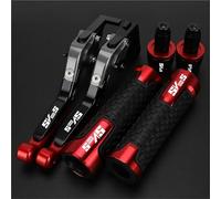 NXLJA Motorbike Clutch Part Motorcycle Extendable Brake Clutch Levers Handlebar Handle Grips Ends Caps for Suzuki SV1000S SV 1000 SV1000/S 2003-2007(Red 3)