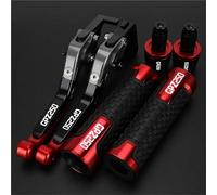 NXLJA Motorbike Clutch Part Motorcycle Extendable Brake Clutch Levers Handlebar Handle Grips Ends Caps for Kawasaki GPZ250 GPZ 250 1983-2007(Red 3)