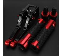 NXLJA Motorbike Clutch Part Motorcycle Folding Brake Clutch Levers Handlebar Hand Grips Ends Adjustable for Kawasaki Z300 Z 300 2008-2019(Red 2)