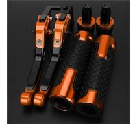 NXLJA Motorbike Clutch Part Motorcycle Folding Brake Clutch Levers Handlebar Hand Grips Ends Adjustable for Kawasaki Z300 Z 300 2008-2019(Orange 1)