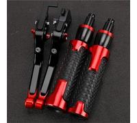 NXLJA Motorbike Clutch Part Motorcycle Handle Bar Extendable Folding Brake Clutch Lever Handlebar for Kawasaki ZZR250 1983-2007(Red 3)