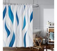 NXMYDBD Blue Abstract Printed Waterproof Shower Curtain Shower Partition Hanging Curtain with Hooks Multiple Sizes Easy To Install 127x198cm/(WxH)