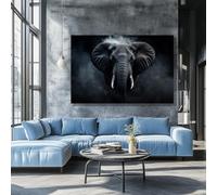 NXMYDBD Elegant Elephant in the Fog Canvas Painting - Wall Art Print for Living Room, Bedroom or Bathroom Decor Artwork Canvas(90x120cm/Unframed)