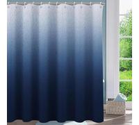 NXMYDBD Ombre Blue Shower Curtains - Rustic Washable Bathroom, Shower Curtains Bathroom Decor, Polyerst Fabric with Hooks 120x190cm/(WxH)