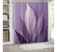 NXMYDBD Purple Leaf Print Shower Curtain with Hooks, Polyester Fabric, Simple Style for Windows, Walls, and Bathtubs, Home Decor 113x220cm/(WxH)