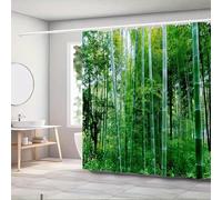 NXMYDBD Serene Bamboo Forest Waterproof Shower Curtain - Nature-Inspired Design for a Calming Bathroom Hotel Decor with Hooks 183x230cm/(WxH)