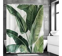 NXMYDBD Tropical Banana Leaf Digital Printing Shower Curtain, Bathroom Decorative Partition Curtain, with Hooks Guesthouse Decor 70x160cm/(WxH)
