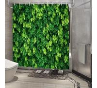 NXMYDBD Vibrant Green Leaf Shower Curtain - Waterproof, with Lush Foliage Design for Fresh and Natural Bathroom Decor with Hooks 120x175cm/(WxH)