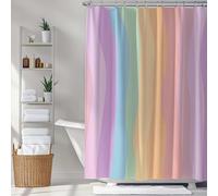 NXMYDBD Vibrant Rainbow Shower Curtain Set | Digital Print Art Pattern, Washable Polyester, Includes Hooks, for Bathroom Decor 180X150cm/(WxH)