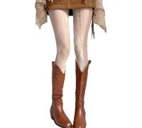 NXNB Sexy Stockings Women'S Floral Pattern Mesh Fishnet Lace Tights High Waist Hollow Out Sheer Stockings (White)