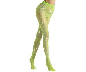 NXNB Women'S Sexy Fishnet Sparkly Stockings High Waisted Rhinestone Tight Elasticity Pantyhose For Women Sexy