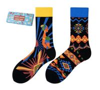 NxnChc Funny Novelty Socks with Unique Asymmetrical Africa Designs,Cute Personalized Socks with Playful Patterns Multi-colour Options, Comfortable and Soft Gifts for Women and Men