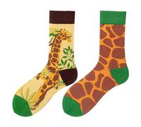 NxnChc Funny Novelty Socks with Unique Asymmetrical Giraffe Designs,Cute Personalized Socks with Playful Patterns Multi-colour Options, Comfortable and Soft Gifts for Women and Men