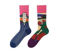NxnChc Funny Novelty Socks with Unique Asymmetrical Man In a Striped Suit Designs,Cute Personalized Socks with Playful Patterns Multi-colour Options, Comfortable and Soft Gifts for Women and Men