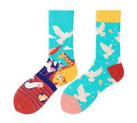 NxnChc Funny Novelty Socks with Unique Asymmetrical Noah's Ark Designs,Cute Personalized Socks with Playful Patterns Multi-colour Options, Comfortable and Soft Gifts for Women and Men