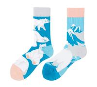 NxnChc Funny Novelty Socks with Unique Asymmetrical Polar Bear Designs,Cute Personalized Socks with Playful Patterns Multi-colour Options, Comfortable and Soft Gifts for Women and Men