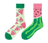 NxnChc Funny Novelty Socks with Unique Asymmetrical Watermelon Designs,Cute Personalized Socks with Playful Patterns Multi-colour Options, Comfortable and Soft Gifts for Women and Men