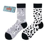 NxnChc Funny Socks for Men and Women Unisex Many Designs Animal Food Fruit Sports Art Cotton Gift Asymmetrical Pattern Left and Right, Dalmatian, 35-46