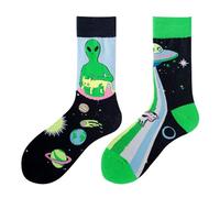 NxnChc Funny Socks for Women and Men Unisex Various Alien Patterns Animal Food Sport Art Made of Cotton Gift Asymmetrical Patterns Left and Right