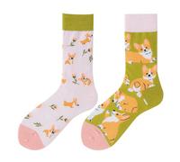 NxnChc Funny Socks for Women and Men Unisex Various Corgi Patterns Animal Food Sport Art Made of Cotton Gift Asymmetrical Patterns Left and Right