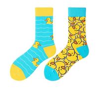 NxnChc Funny Socks for Women and Men Unisex Various Duck Patterns Animal Food Sport Art Made of Cotton Gift Asymmetrical Patterns Left and Right