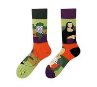 NxnChc Funny Socks for Women and Men Unisex Various Mona Lisa Patterns Animal Food Sport Art Made of Cotton Gift Asymmetrical Patterns Left and Right