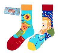 NxnChc Funny Socks for Women and Men Unisex Various Van Gogh Patterns Animal Food Sport Art Made of Cotton Gift Asymmetrical Patterns Left and Right