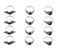 NXNONEPD 12pcs Vintage Gothic Stackable Finger Rings Set for Men Women Punk Jewelry for Halloween Cosplay Festivals Lightweight Design present for Any Occasion