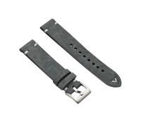 NXNONEPD 18/20/22/24mm Stainless Steel Pin Buckle Suede Leather Watch Strap Replacement with White Sewing Thread Decoration