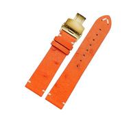 NXNONEPD 18/20/22mm Mechanical Watches Ostrich Grain Ultra-thin Soft Cowhide Watch Strap with Pin Clasp/Deployment Clasp