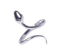 NXNONEPD 1Pc Adjustable Snake Shaped Ring Silver Unisex Fashion Finger Jewelry Decorative Open Cuff Ring for Men and Women Stylish Minimalist Design