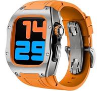 NXNONEPD 44mm 45MM Luxury Titanium Alloy Watch Case Rubber Strap，For Ultra 8/7/6/5/4/SE Watch Replacement Accessories，Men Women Sport Watch Band Case Mod Kit