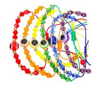 NXNONEPD 8Pcs Adjustable Evil Eye Bead Bracelets for Women Handmade Wrist Jewelry Stylish Protection Amulet for Casual and Formal Occasions