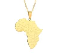 NXNONEPD Accessories for men and women Glossy Africa Nigeria Ghana Somali Famous Ethnic Style Africa Map Country Name Pendant Necklace Wedding anniversary, Valentine's Day, Christmas birthday gift