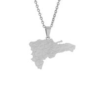 NXNONEPD Accessories for men and women Glossy celebrity style Dominican map with city pendant necklace accessories Wedding anniversary, Valentine's Day, Christmas birthday gift